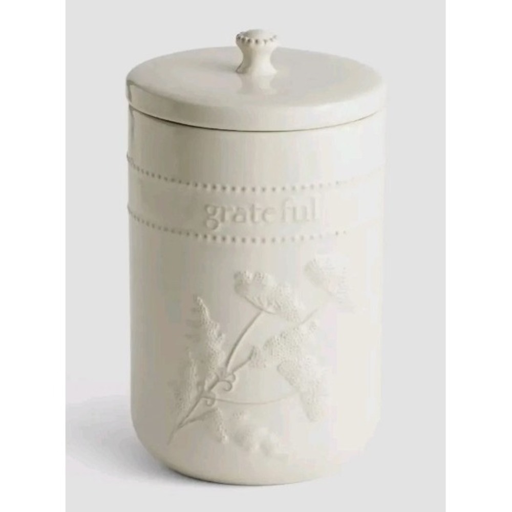 Mary & Martha Grace and Gratitude Collection Large Grateful Ceramic Canister